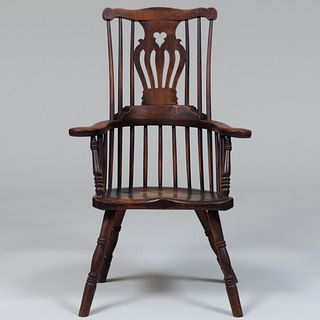 English Yew Wood Windsor Armchair