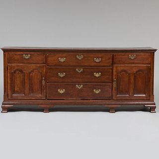 Late George III Inlaid Oak Cabinet