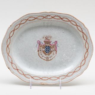 Chinese Export Porcelain Oval Platter with Arms of Adastra