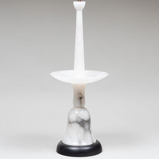 Large Marble Candlestick Lamp 