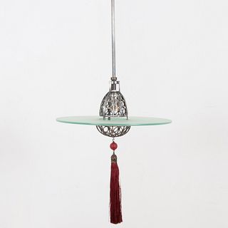 Set of Five Contemporary Metal and Glass Pendant 'Cardinal Hat' Lights, by Lutyens Furniture and Lighting