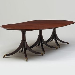 Late George III Mahogany Triple Pedestal Dining Table