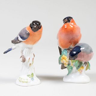 Two Meissen Porcelain Figure Groups of Finches