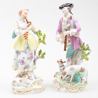 Meissen Porcelain Figures of a Shepherd and a Shepherdess