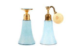 Art Deco Blue Glass Perfumizer & Dropper