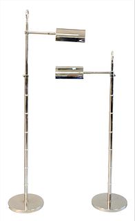 A Pair of Chrome Adjustable Floor Lamps