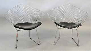 A Pair of Bertoia Style Metal Tub Chairs
