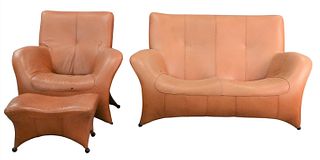 Three Piece Designer Leather Livingroom Set
