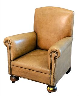 Child's Size Upholstered Leather Club Chair