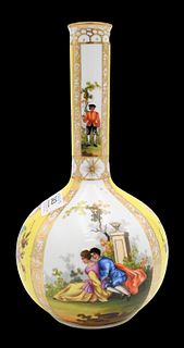 Dresden Porcelain Bottleneck Vase