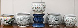 Group of Six Large Ceramic Oriental Style Pieces