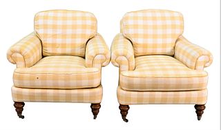 A Pair of Wesley Hall Upholstered Easy Chairs