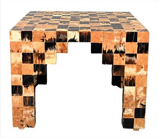 Square Tessellated Horn Table by William Piedrahita for Thomas Britt