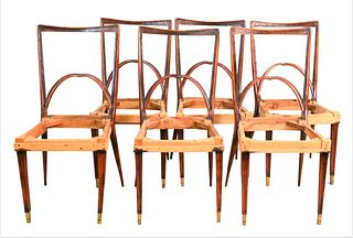 Set of Six Mid Century Modern 1950's Italian Dining Chairs