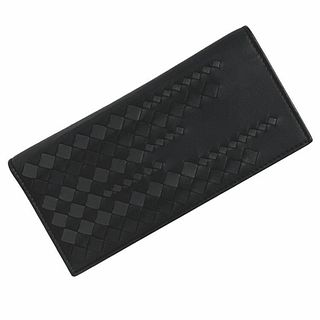 Bottega Veneta Wallet Black Intrecciato Long Leather BOTTEGA VENETA Men's Folding
