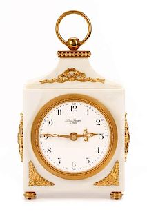 Hour Lavigne Neoclassical Marble & Gilt Clock