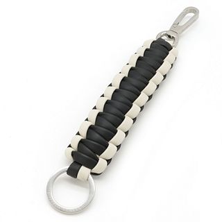 BOTTEGA VENETA Bottega Veneta rope motif key ring holder leather off-white black