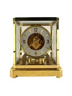 Jaeger LeCoultre MidCentury Gilt Brass Atmos Clock