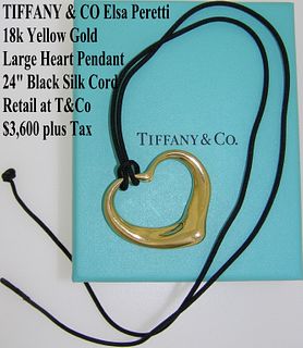 Tiffany & Co 18k Yellow Gold Large Heart Pendant
