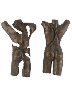 Pair of Bronze Torso Sculptures