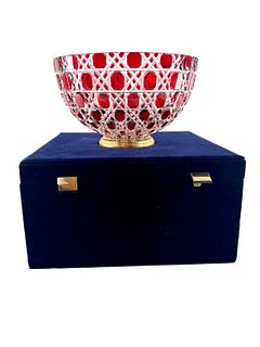 FABERGE RUSSIAN COURT GOLDEN RED BOWL 9.4"D