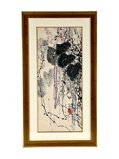 VINTAGE CHINESE HAND PAINTED WATERCOLOR ON PAPER