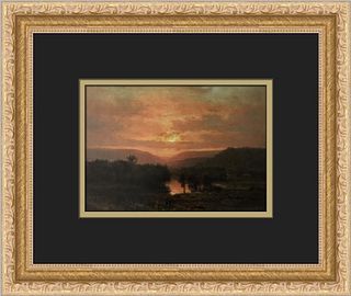 George Inness Sunset Custom Framed Print