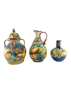 3PCS Large Vintage Hand Painted Jars + Vases