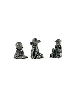 3PC Lot Holly Hobbie 1977 Fine Pewter Figurines