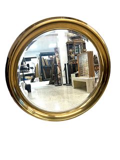 MASTERCRAFT Round Brass Beveled Wall Mirror