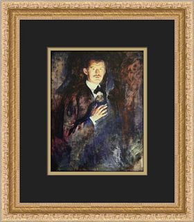 Edvard Munch Self-Portrait Custom Framed Print