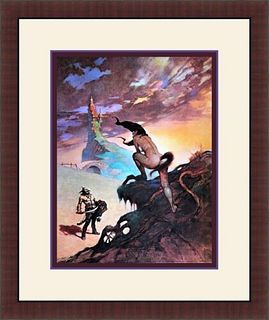Frank Frazetta Print "Pony Tail" Custom Gallery Framed