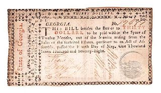 Georgia $30 Colonial "Pig Note" 