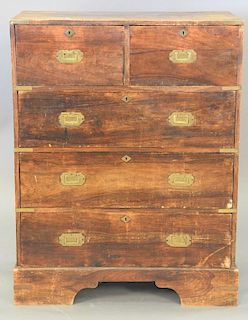 Camphorwood campaign style chest with brass trim. ht. 39in., wd. 30in., dp. 16in.
