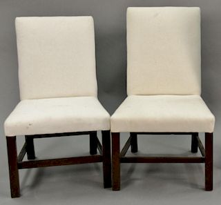 Pair of George II mahogany side chairs, 18th century.