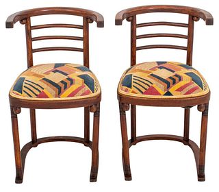 Josef Hoffman "Cabaret Fledermaus" Chairs, Pair