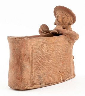 Colima Redware Pottery Vessel with Colonista