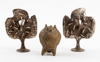 Louis Mendez Bronze Owl & Tree Sculptures, 3