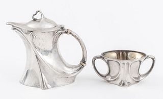 Art Nouveau Austrian Silver Milk & Sugar Set