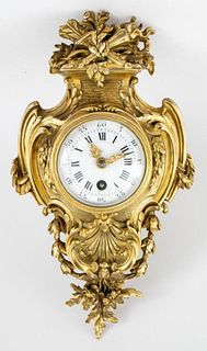Belle Epoque Louis XV Style Ormolu Cartel Clock