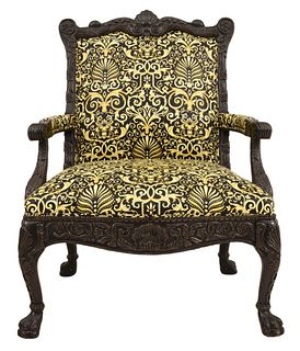 Versace Upholstered Chippendale Style Armchair