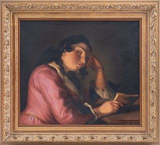 After P. Rotari 'Portrait of a Girl Reading' 19 C.