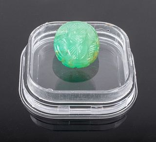 14.8 Ct. Loose Carved Oval Emerald Gemstone