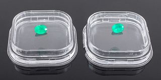 1.30 Cttw. Pair of Loose Oval-Cut Emerald Stones