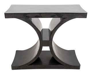 Karl Springer Style "JMF" Console in Black Lacquer