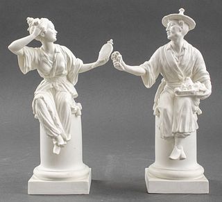 Royal Worcester Chinoiserie Bisque Figurines, 1957