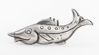 Vintage Hector Aguilar Taxco Sterling Fish Brooch