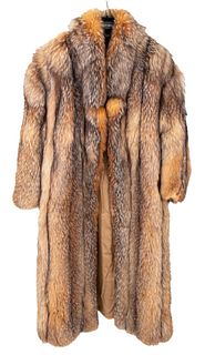 Simes Christes Grigos Fox Fur Full-Length Coat