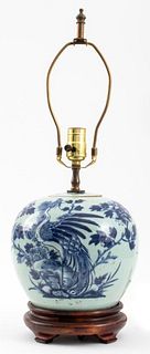 Chinese Porcelain Ginger Jar Mounted Lamp