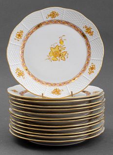 Herend Porcelain Chinese Bouquet Dinner Plates 13
